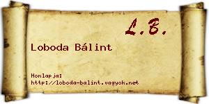 Loboda Bálint névjegykártya